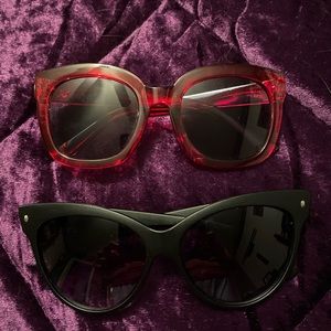 Cat Eye and Red Retro Sunglasses